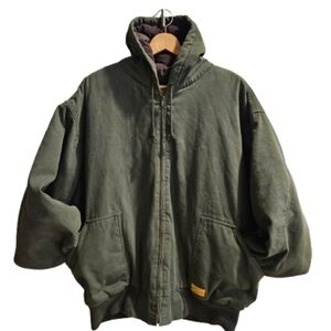 DiamondBack Workwear Insulated Duck Barn Chore Coat Jacket 3XL Green Hooded